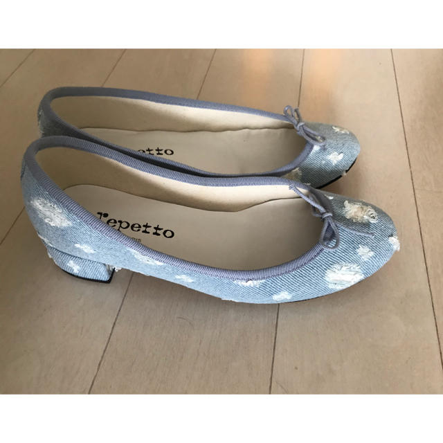 repetto(レペット)のレペット☆クラッシュデニム バレエシューズ 37 レディースの靴/シューズ(バレエシューズ)の商品写真