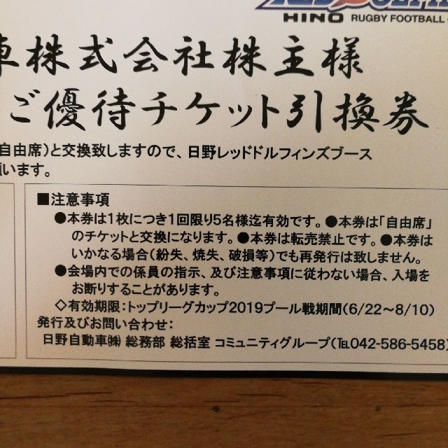 ラグビー　チケット　トップリーグカップ　2019 チケットのスポーツ(その他)の商品写真
