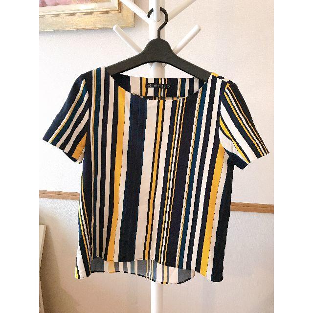 ZARA(ザラ)のZARA ストライプ　マルチカラー　トップス　Ｍ レディースのトップス(Tシャツ(半袖/袖なし))の商品写真