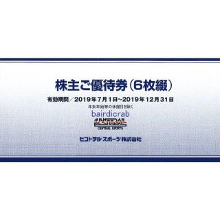 セントラルスポーツ 6枚綴り 1冊 株主優待券(フィットネスクラブ)