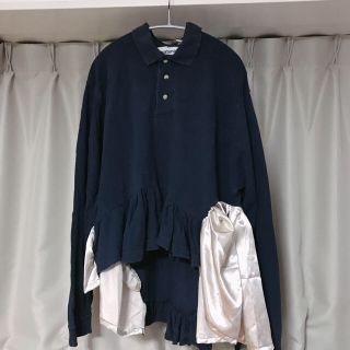 【値下げ SALE】amatunal ネイビー 裾フリル ポロシャツ(ポロシャツ)