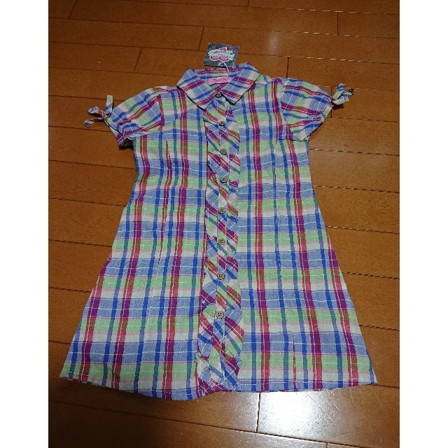 シャツワンピース 110 キッズ/ベビー/マタニティのキッズ服女の子用(90cm~)(ワンピース)の商品写真