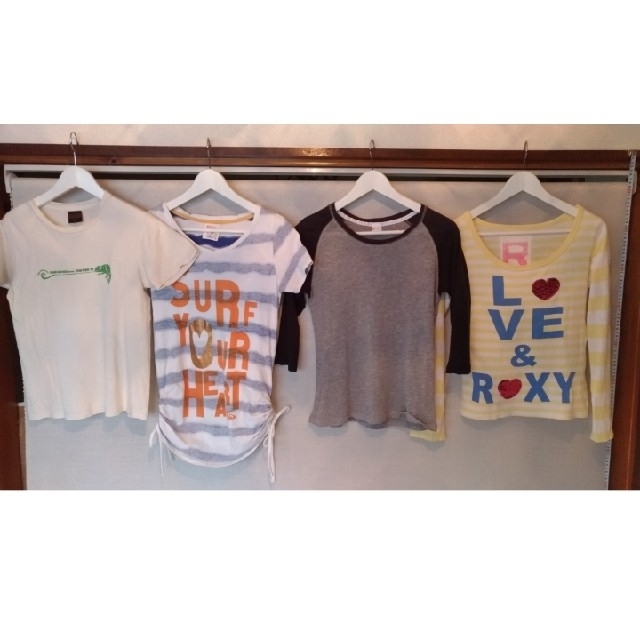 Roxy(ロキシー)の4枚セット　ROXY ロキシー　半袖Ｔ ２枚、ロンＴ １枚、七分丈 １枚 レディースのトップス(Tシャツ(半袖/袖なし))の商品写真