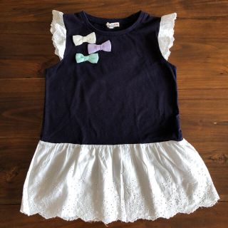 エニィファム(anyFAM)のお値下げ⭐︎anyFAM リボンとレースが可愛いトップス 140  (Tシャツ/カットソー)