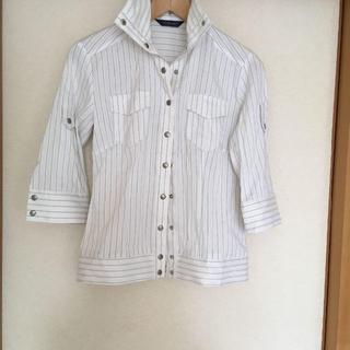ユナイテッドアローズ(UNITED ARROWS)の白ストライプジャケットシャツ(シャツ/ブラウス(長袖/七分))