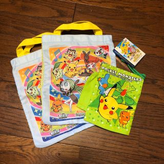 ポケモンセット  メッシュバック  2枚 巾着  1枚  絵合わせカード(キャラクターグッズ)