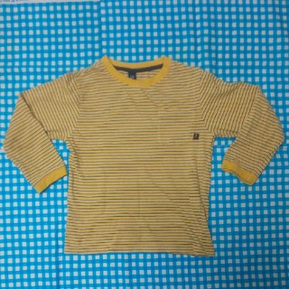 ギャップキッズ(GAP Kids)のgap 5才 100～110ぐらい 黄色 ボーダー ロングTシャツ(Tシャツ/カットソー)