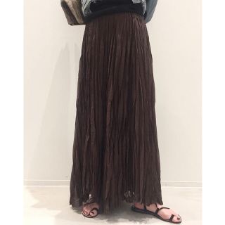 アパルトモンドゥーズィエムクラス(L'Appartement DEUXIEME CLASSE)のアパルトモン PLEATS SKIRT プリーツスカート ブラウン(ロングスカート)