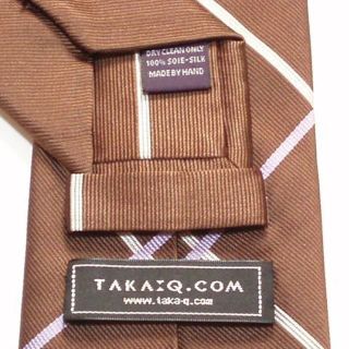 タカキュー(TAKA-Q)の未使用タカキューTAKEQネクタイチェック柄格子柄ブラウン茶色系HANDMADE(ネクタイ)