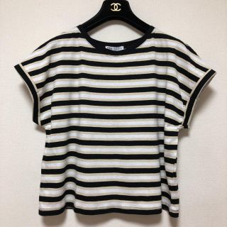 ザラ(ZARA)の新品タグ付き ザラ ボーダー柄 ロールアップTシャツ S(Tシャツ(半袖/袖なし))