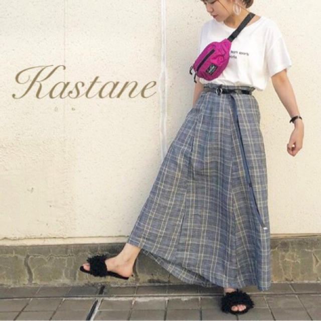 Kastane(カスタネ)の新品🐰¥7020【Kastane】チェックロングスカート ロングスカート レディースのスカート(ロングスカート)の商品写真