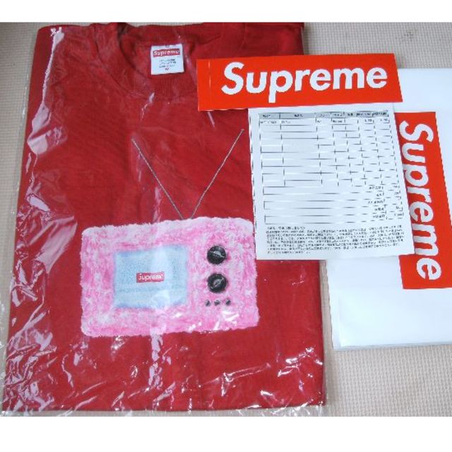 人気モデル！Supreme TV Tee Rsd(レッド)テレビTシャツＭ