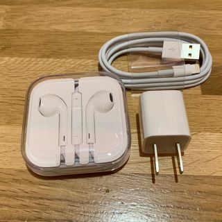 iPhone充電器+イヤホン(バッテリー/充電器)