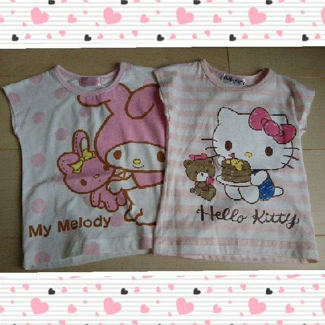 Tシャツ☆マイメロ&キティちゃん☆90サイズ | フリマアプリ ラクマ