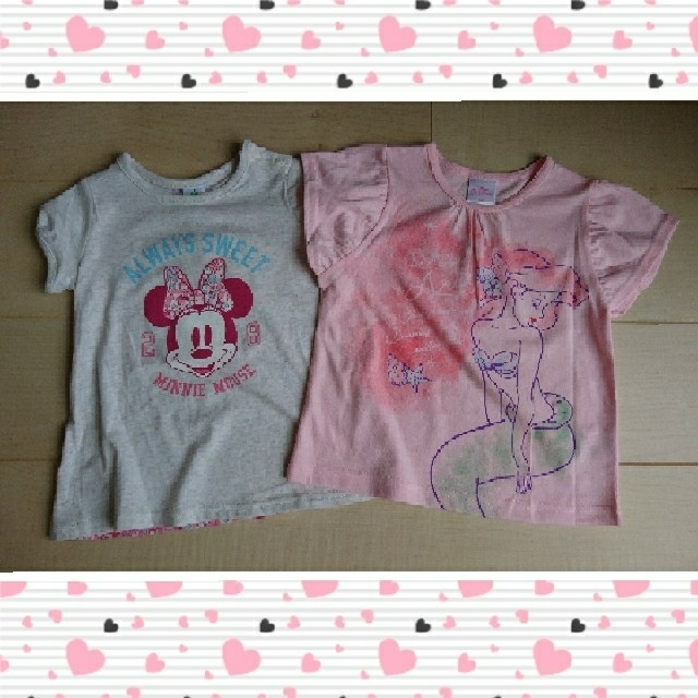 しまむら(シマムラ)のTシャツ☆ミニー&アリエル☆100サイズ キッズ/ベビー/マタニティのキッズ服女の子用(90cm~)(Tシャツ/カットソー)の商品写真