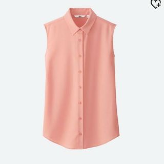 ユニクロ(UNIQLO)の[タグつき新品]レーヨンエアリーノースリーブブラウス(ピンクXL)UNIQLO(シャツ/ブラウス(半袖/袖なし))