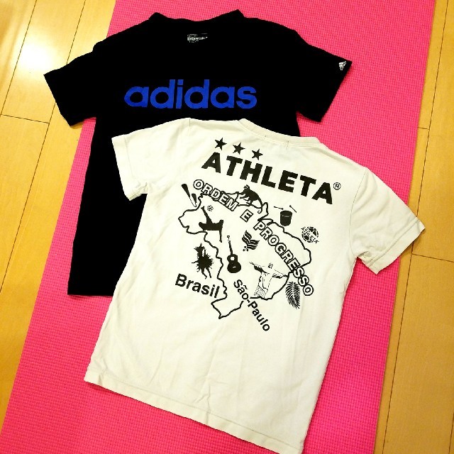 ATHLETA(アスレタ)のお値下げしました～ATHLETE、adidas　140~150 2枚セット キッズ/ベビー/マタニティのキッズ服男の子用(90cm~)(Tシャツ/カットソー)の商品写真