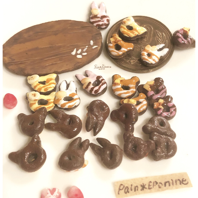 カラフルチョコドーナツ(アニマル) ハンドメイドのおもちゃ(ミニチュア)の商品写真