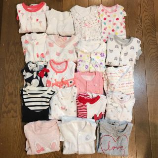 ベビーギャップ(babyGAP)の新生児 女の子 カバーオール 秋冬 出産準備 50-70㎝ まとめ売り(カバーオール)