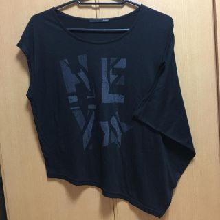 ヘザー(heather)のアシメロゴトップス(Tシャツ(半袖/袖なし))