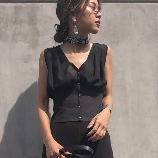 アメリヴィンテージ(Ameri VINTAGE)のCORSET LIKE PETITE TOPS (シャツ/ブラウス(半袖/袖なし))