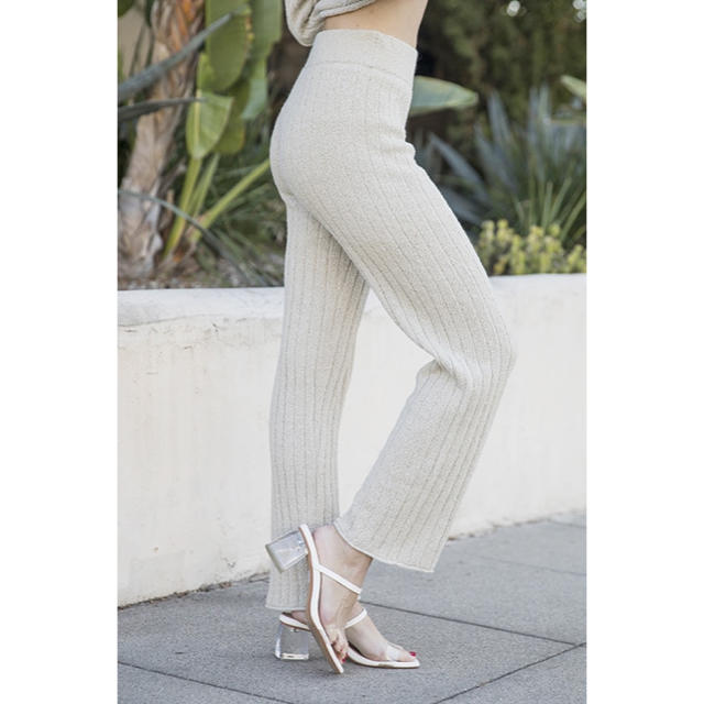 ALEXIA STAM(アリシアスタン)のalexiastam＊WideRibKnitPants *SandBeige   レディースのパンツ(カジュアルパンツ)の商品写真