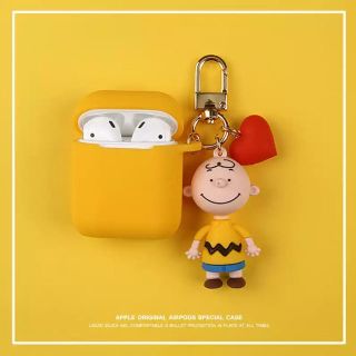 スヌーピー(SNOOPY)のAirpodsシリコンケース チャーリーブラウン(ヘッドフォン/イヤフォン)