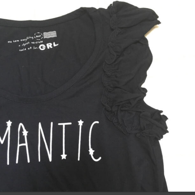 GRL(グレイル)の新品 ロング丈フリルTシャツ レディースのトップス(Tシャツ(半袖/袖なし))の商品写真