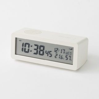 ムジルシリョウヒン(MUJI (無印良品))の■新品未使用■  無印良品デジタル電波時計(大音量アラーム機能つき)／ホワイト(置時計)