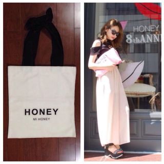 ハニーミーハニー(Honey mi Honey)のHoney♡キャンバスバッグリボン(トートバッグ)