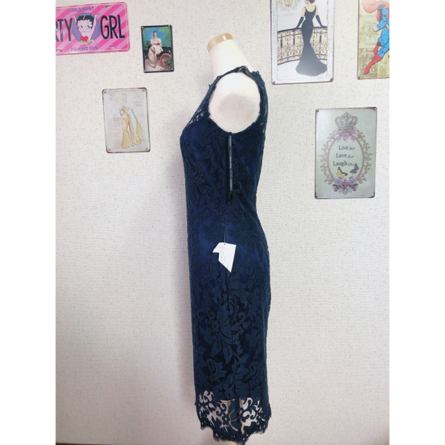 TADASHI SHOJI(タダシショウジ)の新品 4 タダシショージ ワンピース ドレス　ネイビー レディースのワンピース(ひざ丈ワンピース)の商品写真