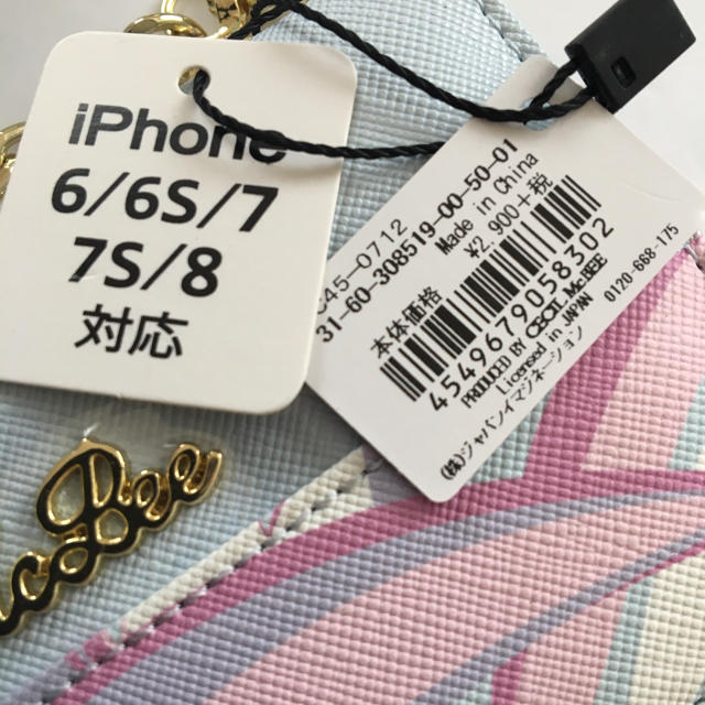 CECIL McBEE(セシルマクビー)の新品 セシルマクビー ショルダー付き ミラー付き iPhoneケース ブルー スマホ/家電/カメラのスマホアクセサリー(iPhoneケース)の商品写真