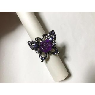 アナスイ(ANNA SUI)のアナスイ ラインストーン付きバタフライ×ローズ リング(リング(指輪))