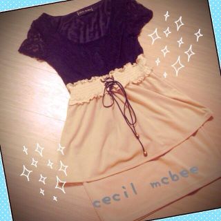 セシルマクビー(CECIL McBEE)のセシル♡ペプラムレースワンピ♡(ミニワンピース)