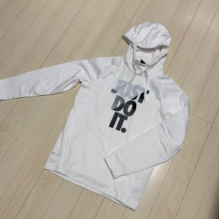 ナイキ(NIKE)のナイキ JUST DO IT 白パーカー Sサイズ(パーカー)