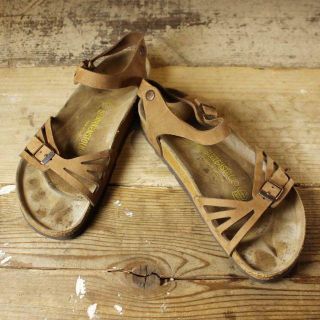 ビルケンシュトック(BIRKENSTOCK)のBIRKENSTOCK バリ ドイツブラウン レザー サンダル26cm ss24(サンダル)