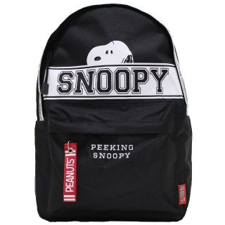 スヌーピー(SNOOPY)のSNOOPY スヌーピー リュック のぞき見 撥水加工 13ℓ★ブラック新品(リュック/バックパック)