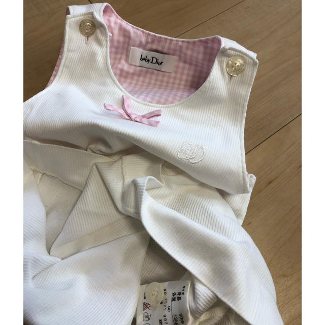 familiar(ファミリア)のbaby Dior ギンガム ピンク ホワイト ワンピース♡90cm キッズ/ベビー/マタニティのキッズ服女の子用(90cm~)(ワンピース)の商品写真