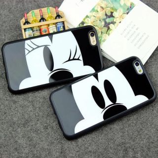 ディズニー(Disney)のミッキーiPhoneケース ミニーiPhoneケース シンプルで可愛いケース(iPhoneケース)