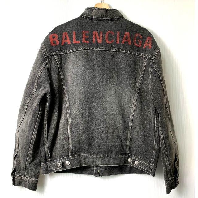 今日の超目玉】 Balenciaga - 44 デニムジャケット バックロゴ USED