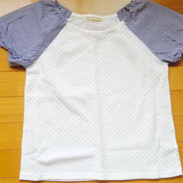 MAJESTIC LEGON(マジェスティックレゴン)のパフ袖 ストライプ Tシャツ レディースのトップス(Tシャツ(半袖/袖なし))の商品写真