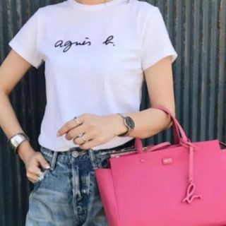 アニエスベー(agnes b.)の新品 ♡ アニエスベー ロゴ tシャツ ホワイト 白 ユニセックス(Tシャツ(半袖/袖なし))