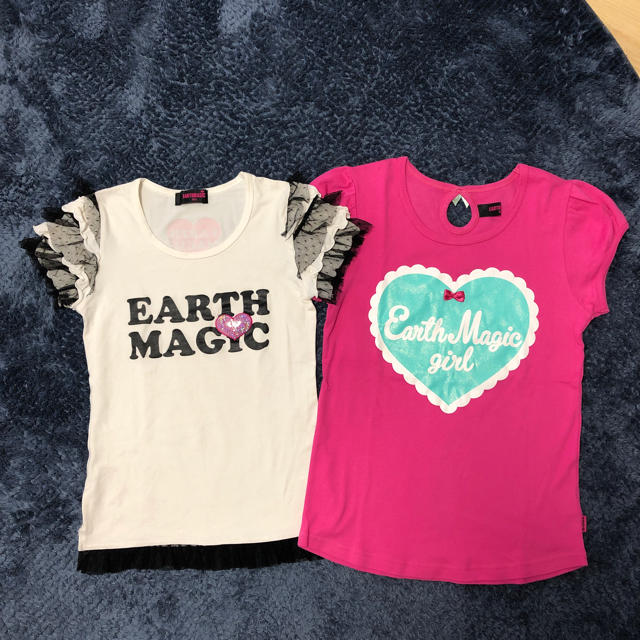 EARTHMAGIC(アースマジック)のEARTHMAGIC Tシャツ2枚セット 160㎝ キッズ/ベビー/マタニティのキッズ服女の子用(90cm~)(Tシャツ/カットソー)の商品写真
