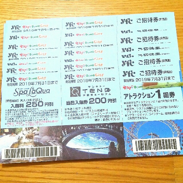 東京ドームシティアトラクション券20枚セット
