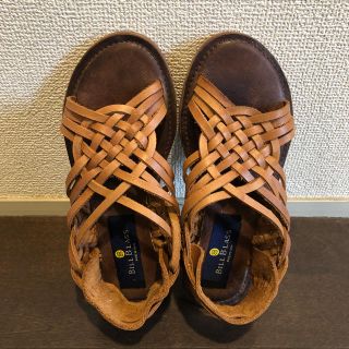 LUGG NAGG 牛革 レザー サンダル Ｓ キャメル(サンダル)