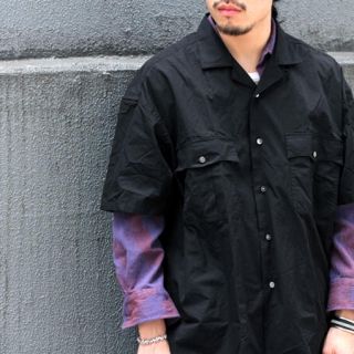 ポーター(PORTER)のPORTER CLASSIC keruac shirt 極美品 ブラック L(シャツ)