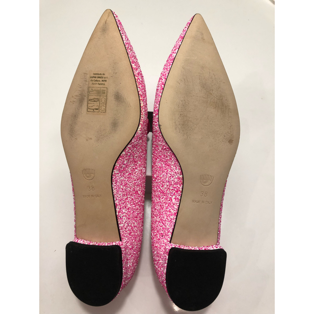 Chiara Ferragni(キアラフェラーニ)のCHIARA FERRAGNI ♡ピンクのローヒールパンプス レディースの靴/シューズ(ハイヒール/パンプス)の商品写真