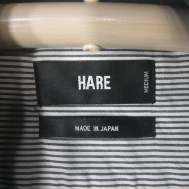 HARE(ハレ)の4167　ハレ　日本製　半袖　フロント　切り替え　ストライプ　デザイン　シャツ メンズのトップス(シャツ)の商品写真