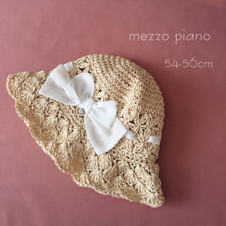 メゾピアノ(mezzo piano)のmezzopiano メゾピアノ｜シフォンりぼん ペーパーハット54-56cm(帽子)