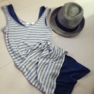 アズールバイマウジー(AZUL by moussy)のAZUL タンクset ボーダーネイビー(Tシャツ(半袖/袖なし))